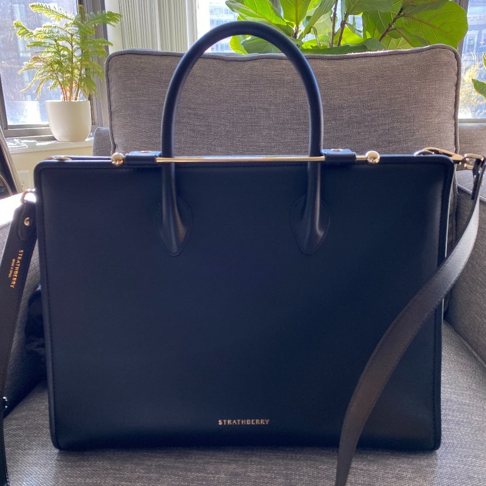 Large "The Strathberry Tote" in Black